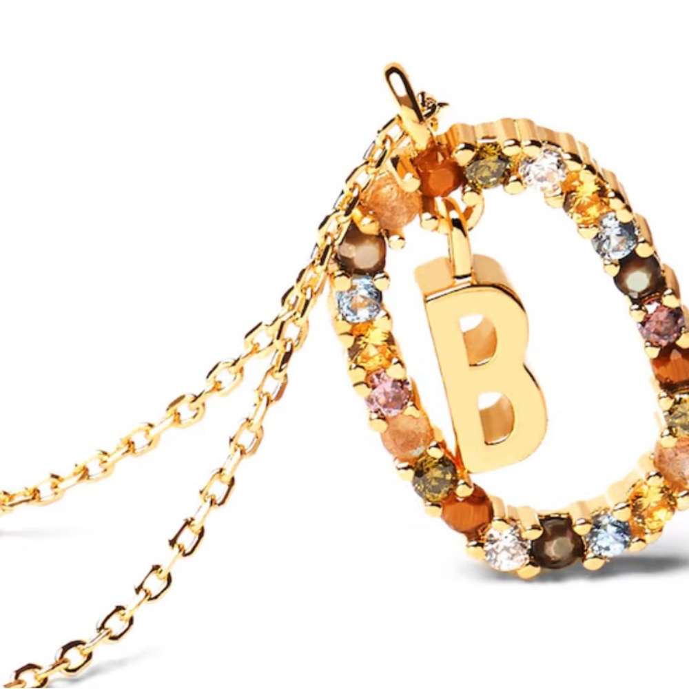 PD PAOLA LETTER B 18KT GOLD PLATE NECKLACE BRAND NEW APROX 19 inches